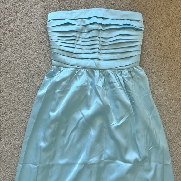 Blue Satin, Strapless Wedding Guest dress, Abercrombie - Picture 3 of 6